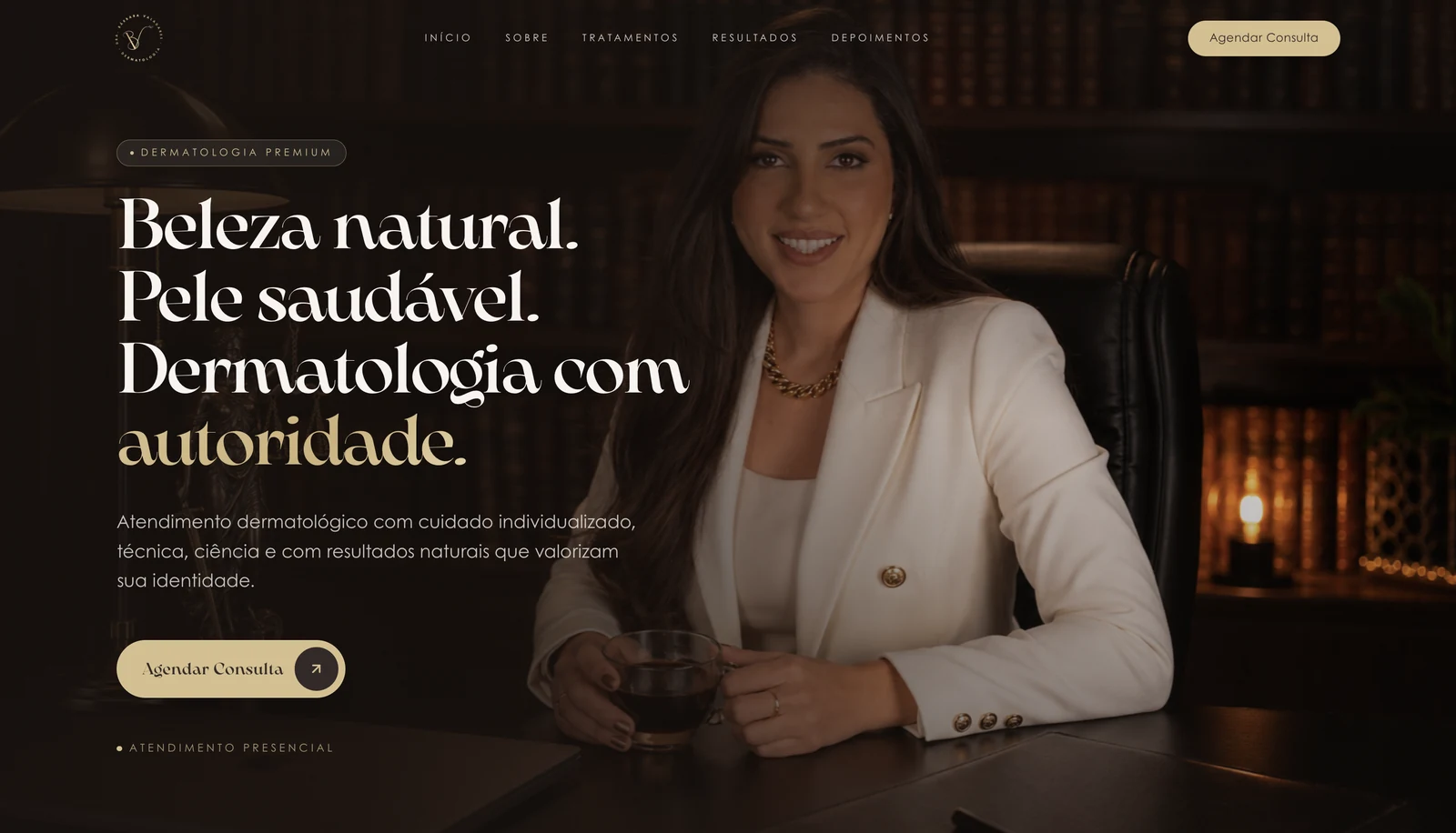 Hero de site médico desenvolvido pela Mercuri — projeto 7 de 11