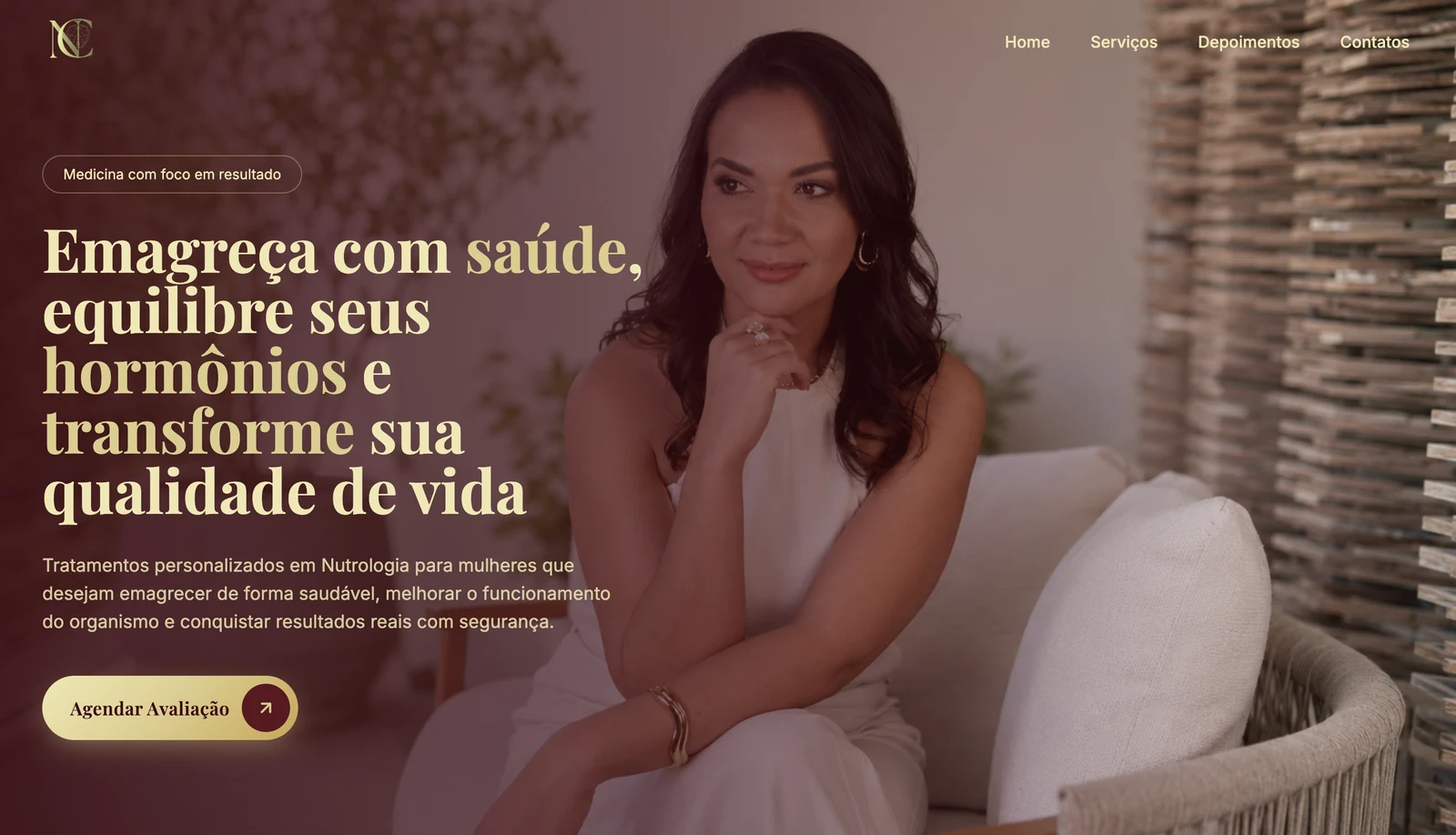 Hero de site médico desenvolvido pela Mercuri — projeto 6 de 11
