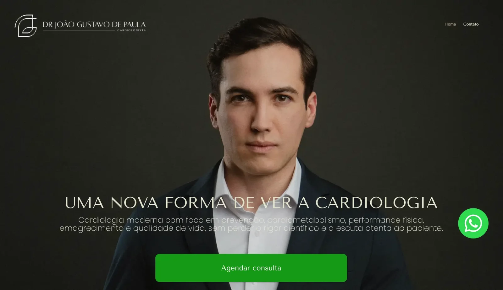 Hero de site médico desenvolvido pela Mercuri — projeto 9 de 11