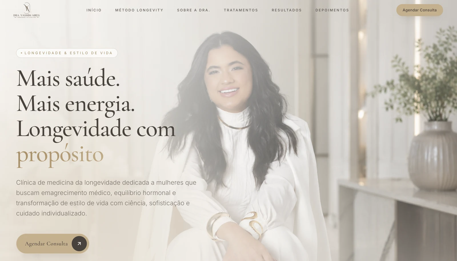 Hero de site médico desenvolvido pela Mercuri — projeto 2 de 11