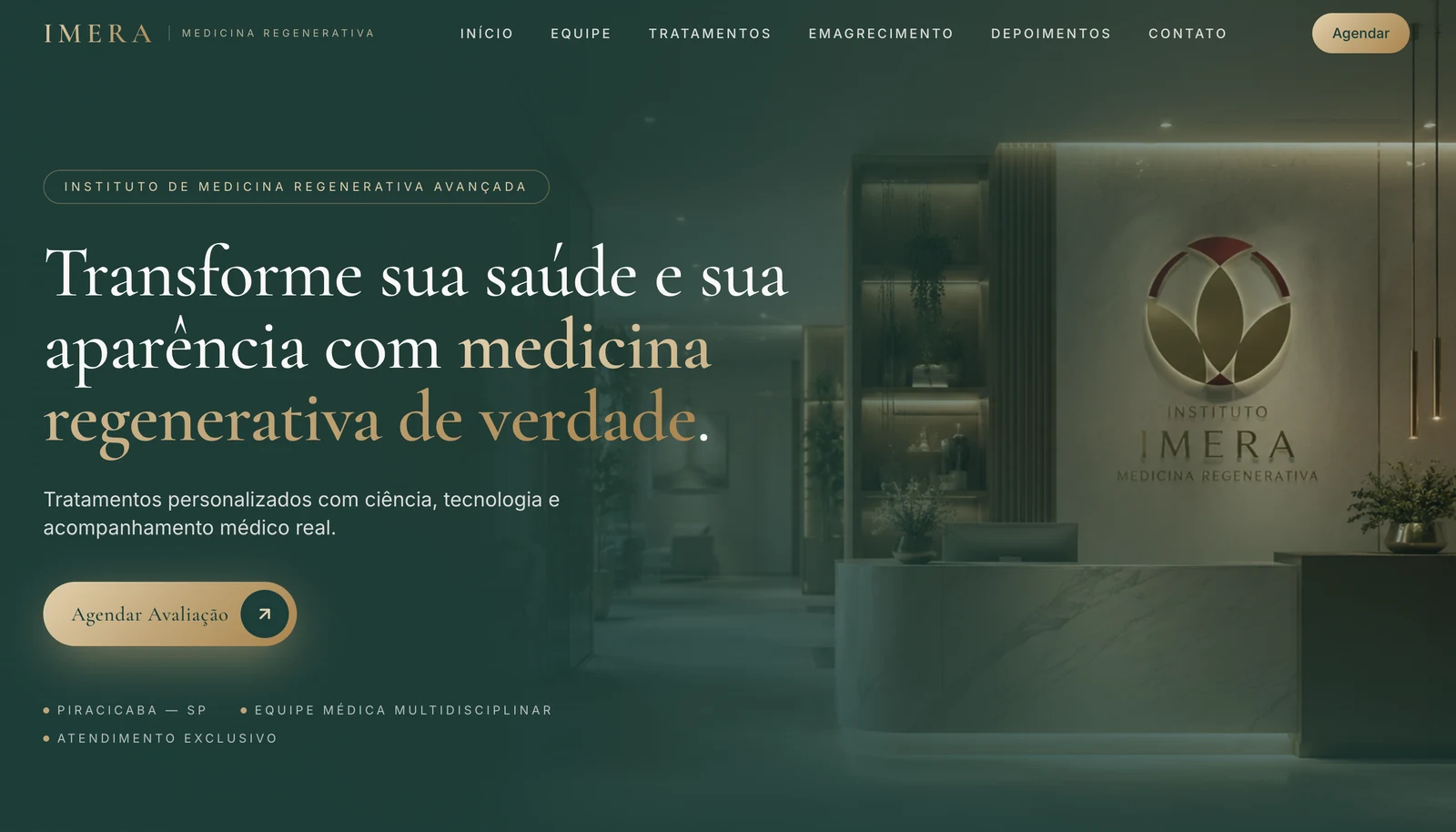 Hero de site médico desenvolvido pela Mercuri — projeto 3 de 11
